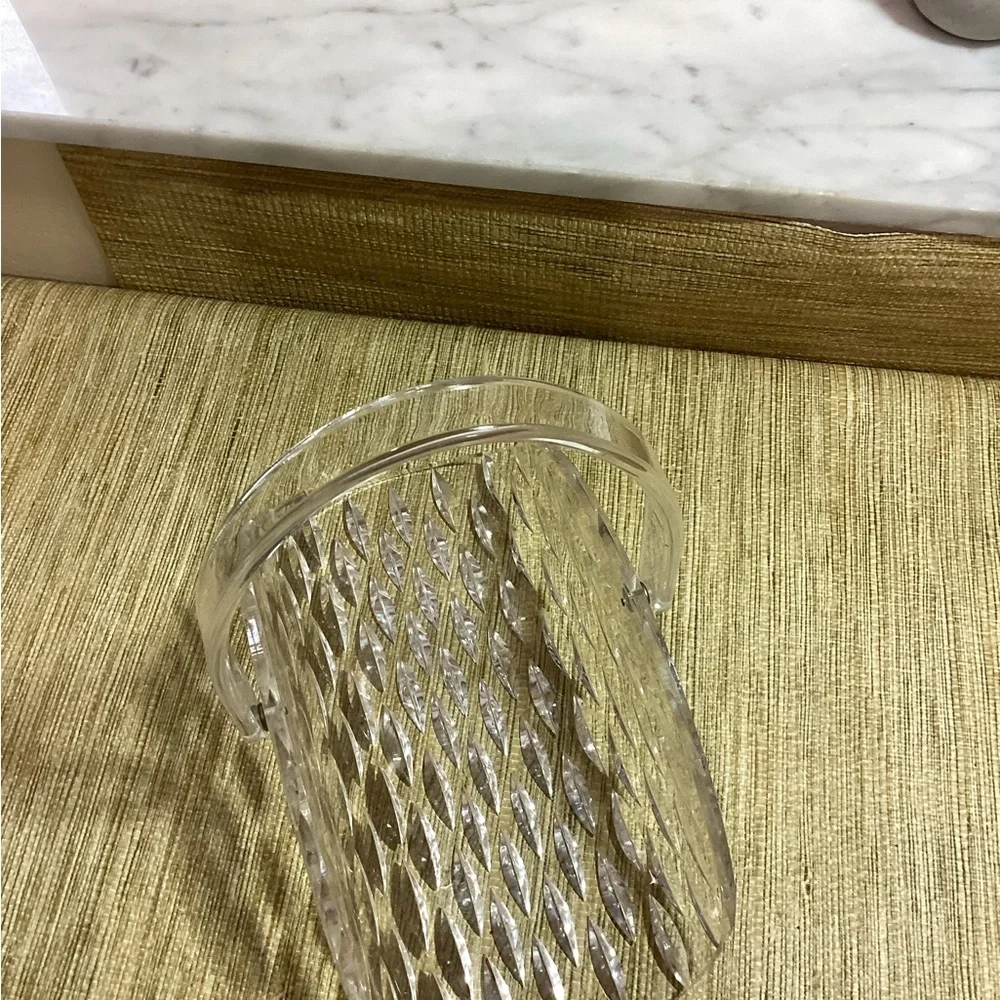 Vintage Rare MCM Diamond Cut Lucite Napkin or Hand Towel Holder